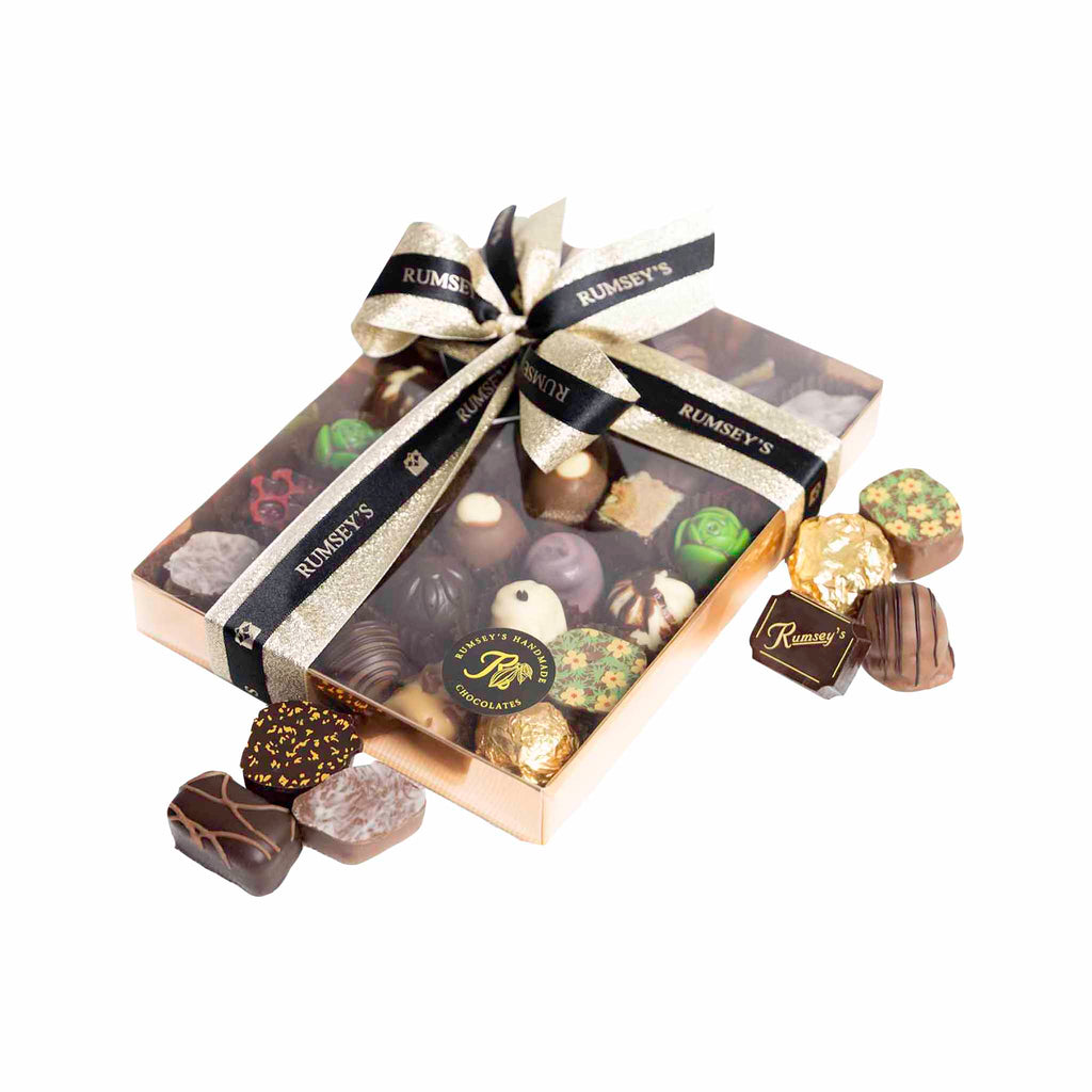 Gourmet chocolate box containing 15 handmade thank you treats 