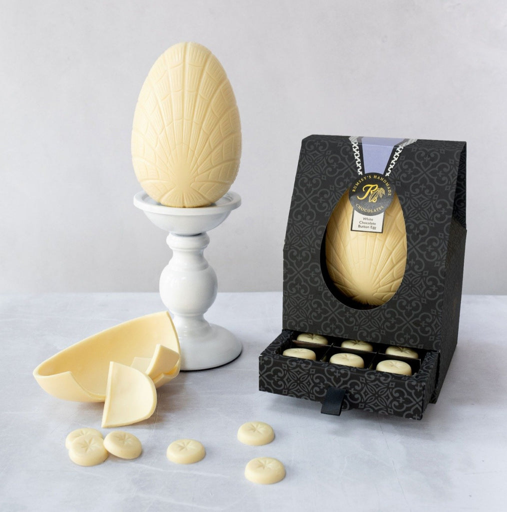 Artisan white chocolate buttons Easter egg delivered uk