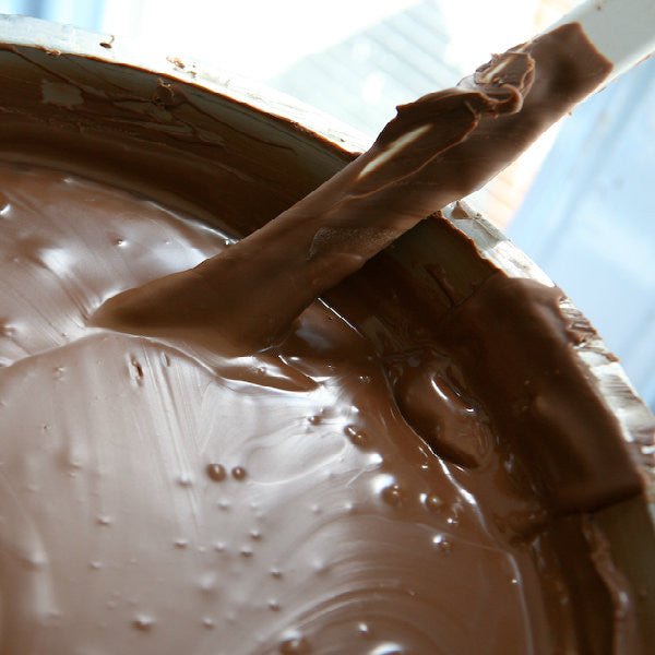 Big vat of chocolate melting